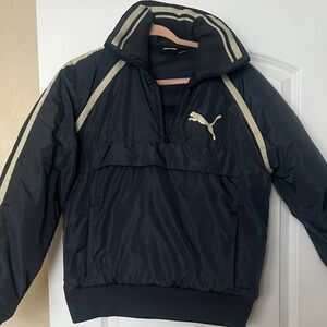 2000s Puma Black Pullover with Beige Accents